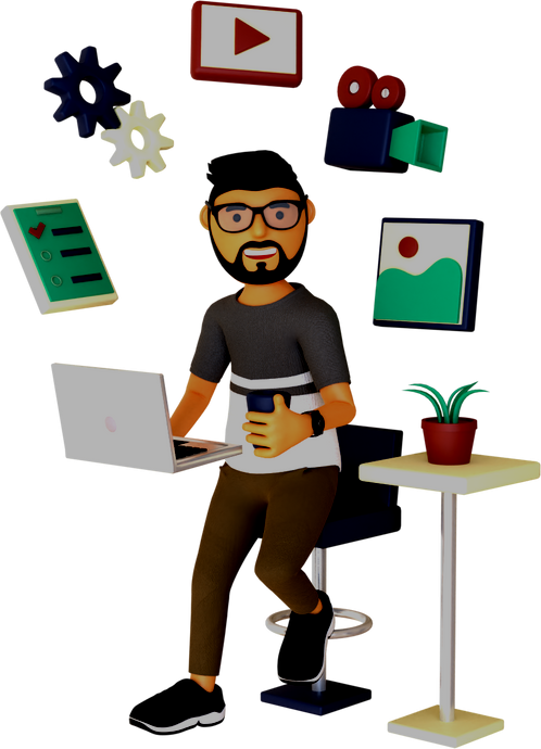 Content Creator 3D illustration