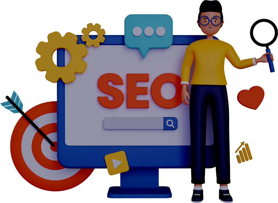 Male SEO developer 3D Illustration